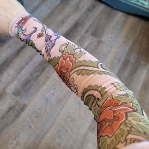 3 For $12 Faux Tattoo Sleeve | Roses and Feathers | One Size
